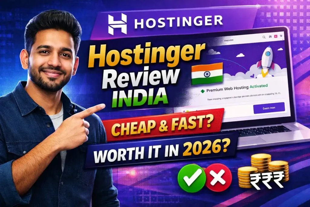 Hostinger review India 2026 cheap web hosting thumbnail